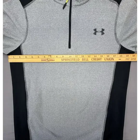 Under Armour ColdGear Men’s SM Loose Fit Fleece 1/4 Zip Pullover Gray Black - Picture 6 of 10
